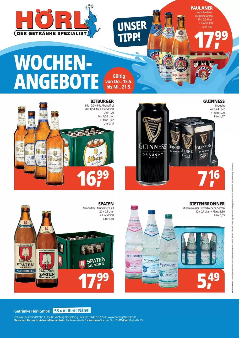 Hörl Getränke Prospekt (ab 14.05.2025) zum Blättern - Seite 1