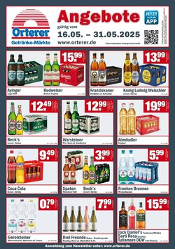 Orterer Getränkemarkt Prospekt (ab 16.05.2025) zum Blättern