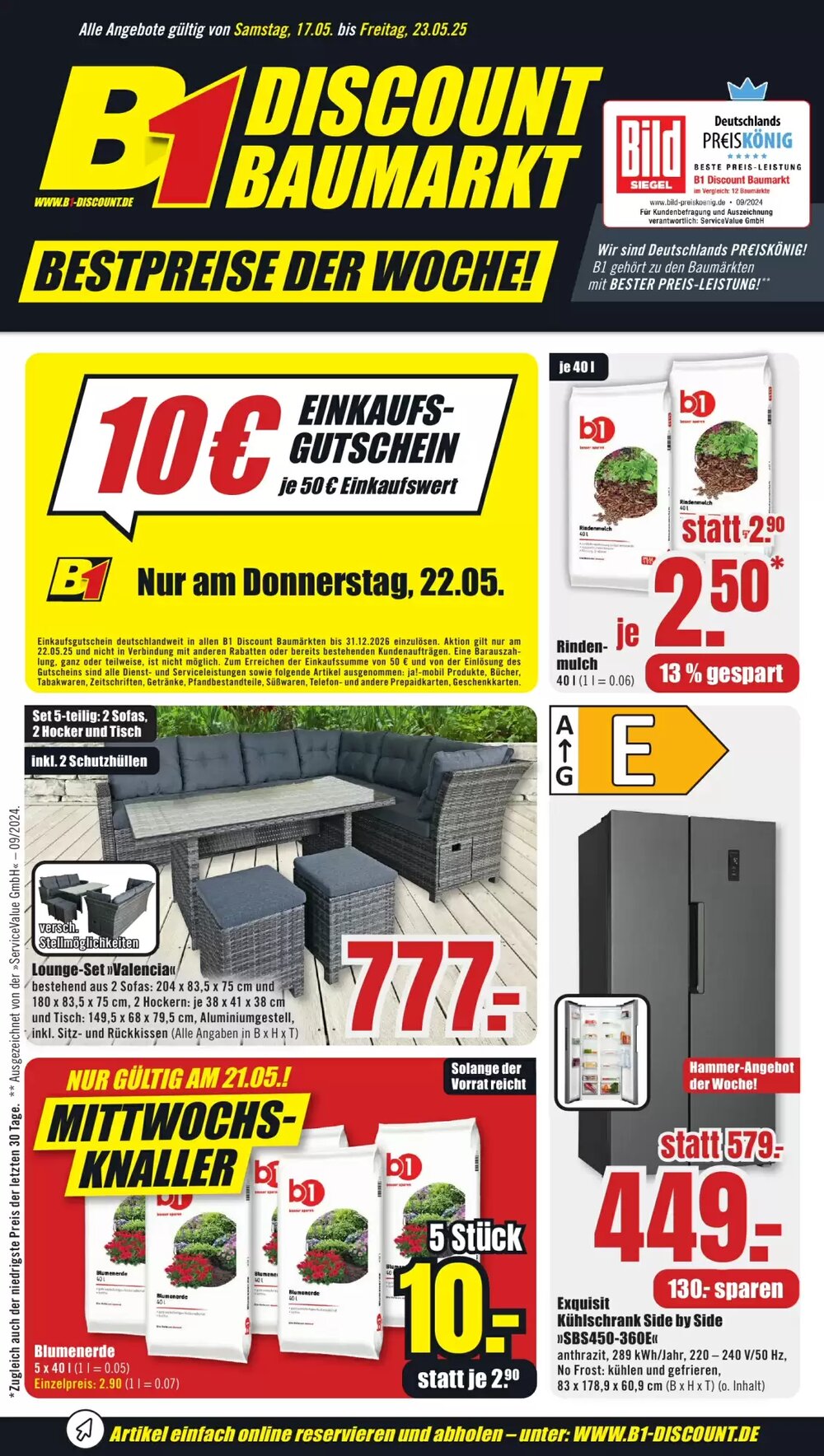 B1 Discount Baumarkt Prospekt (ab 17.05.2025) zum Blättern - Seite 1