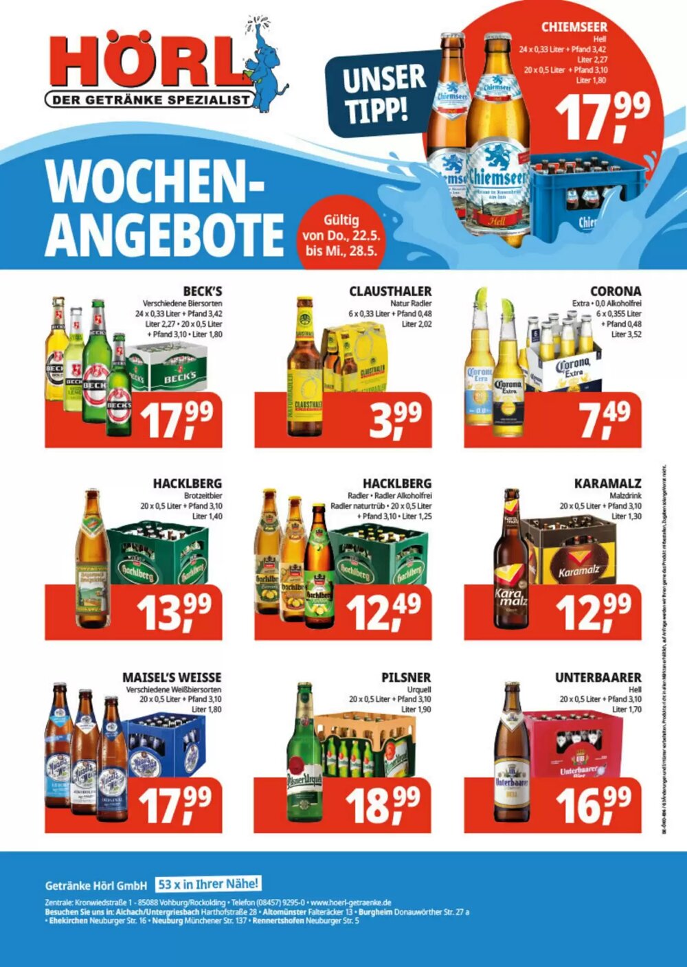 Hörl Getränke Prospekt (ab 22.05.2025) zum Blättern - Seite 1