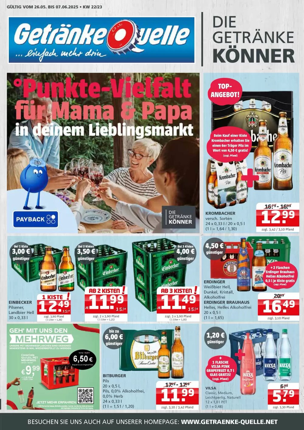 Getränke Quelle Prospekt (ab 25.05.2025) zum Blättern - Seite 1