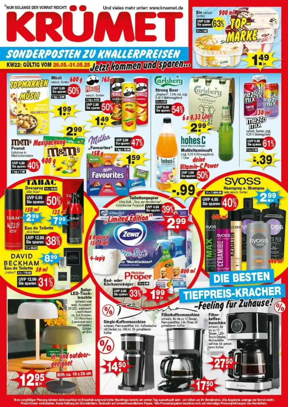 Krümet Sonderposten Prospekt (ab 26.05.2025) zum Blättern - Seite 1