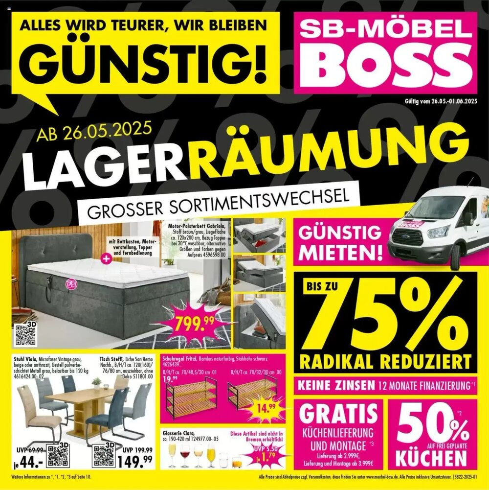 Möbel Boss Prospekt (ab 26.05.2025) zum Blättern - Seite 1