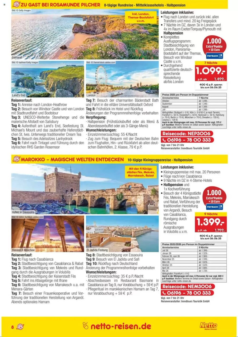 Netto Reisen Prospekt (ab 30.05.2025) zum Blättern - Seite 8