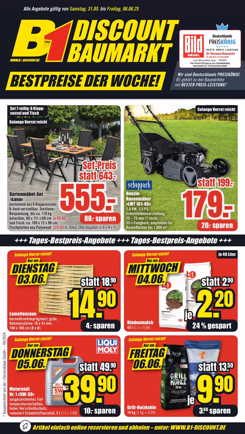 B1 Discount Baumarkt Prospekt (ab 31.05.2025) zum Blättern - Seite 1