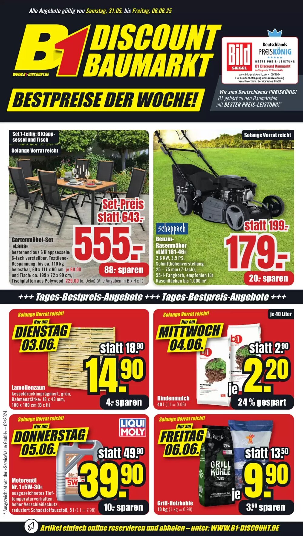 B1 Discount Baumarkt Prospekt (ab 31.05.2025) zum Blättern - Seite 1