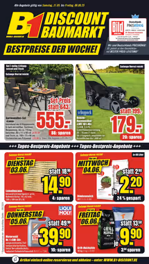 B1 Discount Baumarkt Prospekt (ab 31.05.2025) zum Blättern