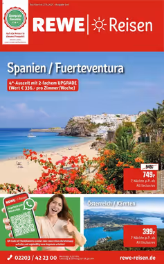REWE Reisen Prospekt (ab 01.06.2025) zum Blättern