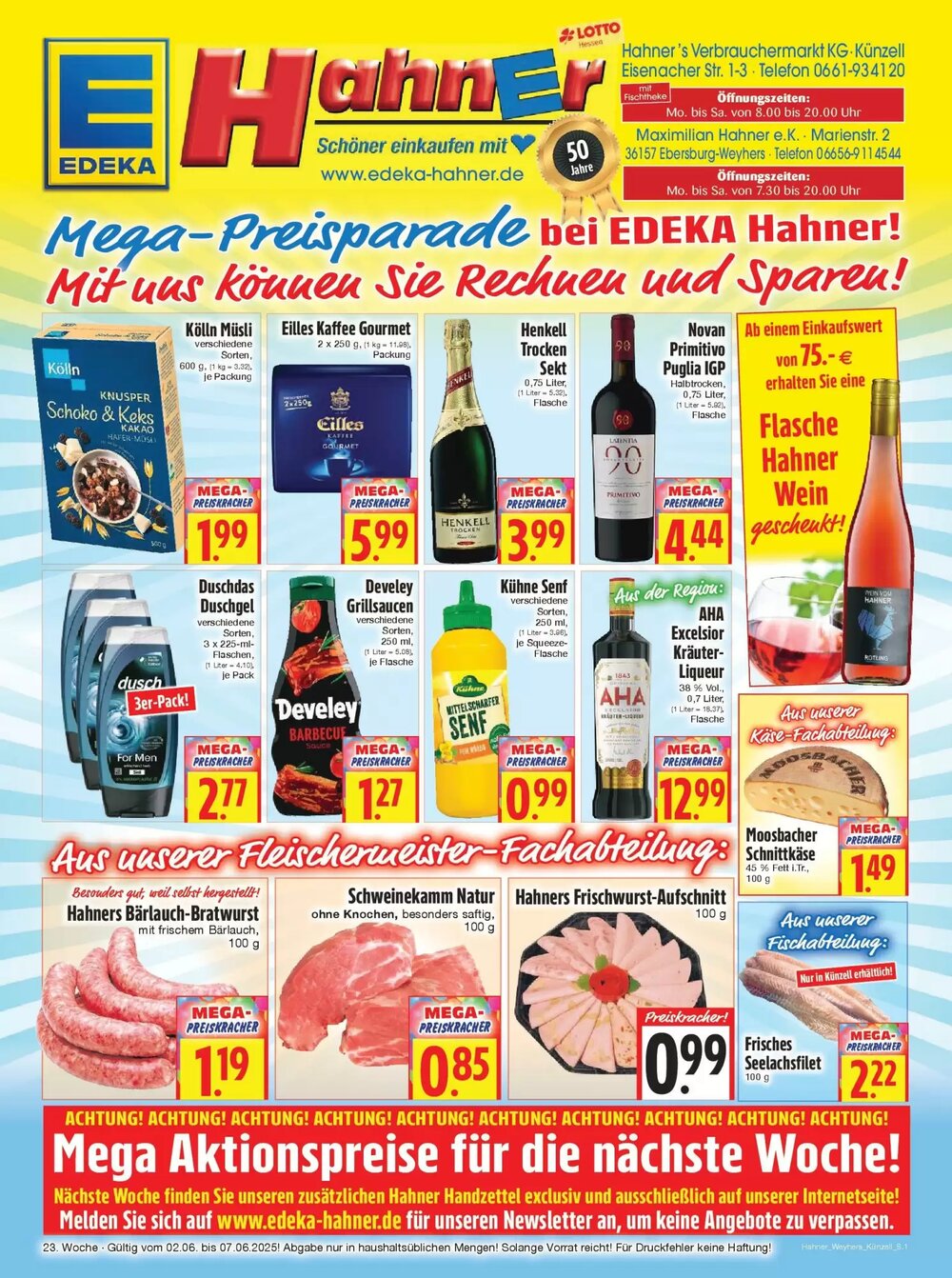 EDEKA Hahner Prospekt (ab 01.06.2025) zum Blättern - Seite 1