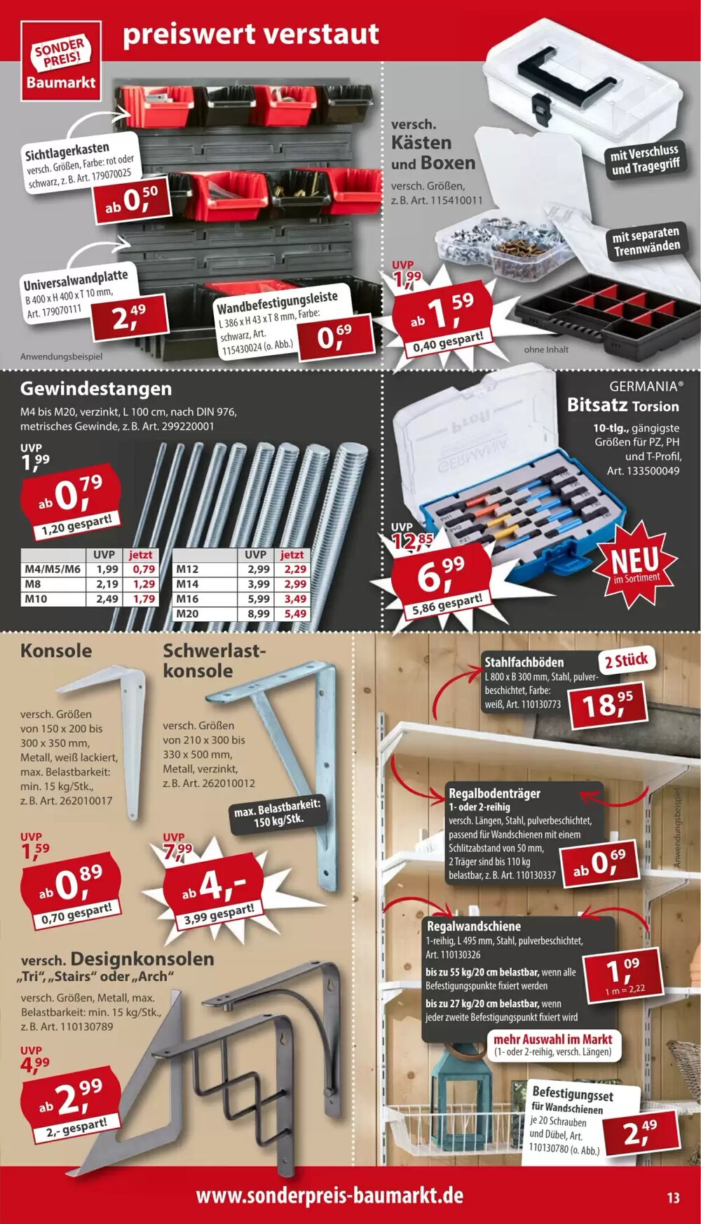 Sonderpreis Baumarkt Prospekt (ab 07.06.2025) zum Blättern - Seite 13