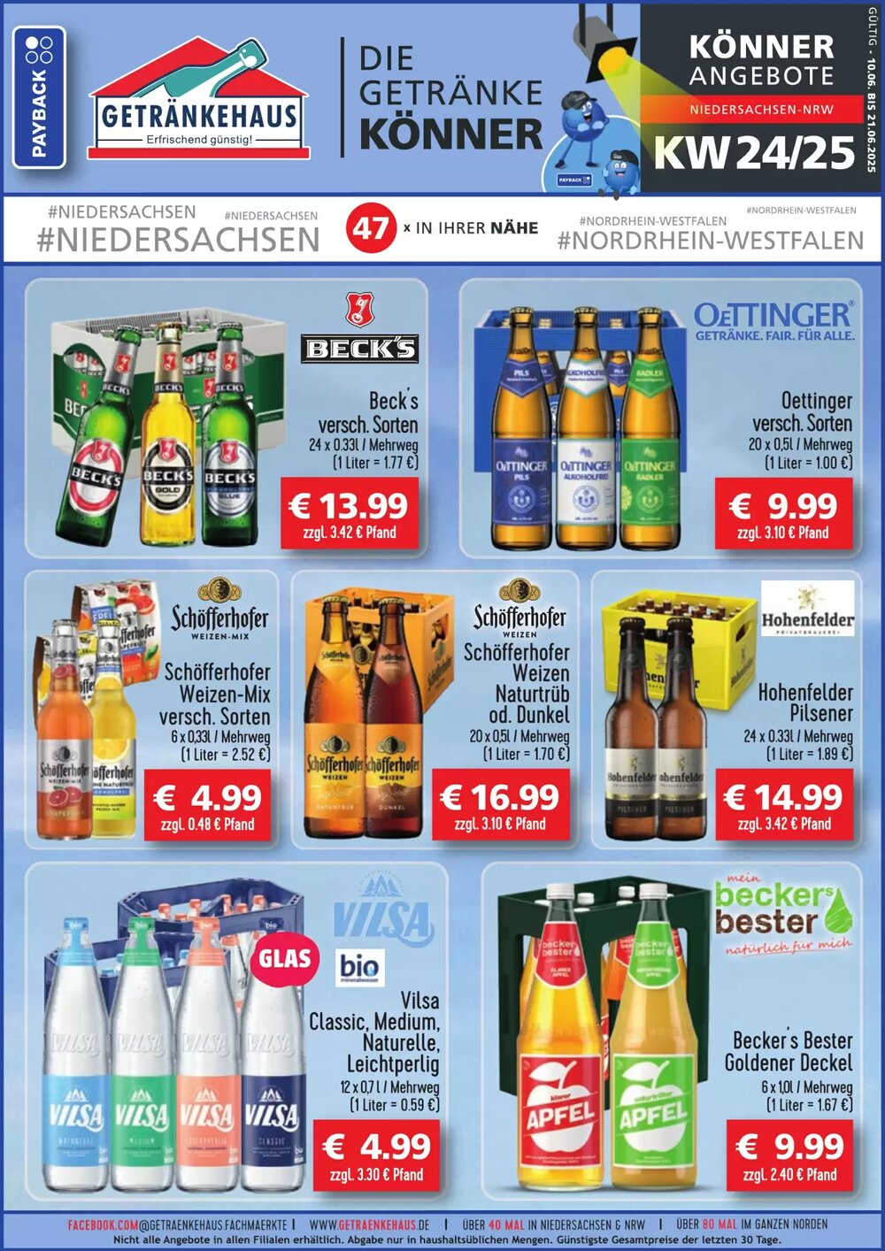 Getränkehaus Prospekt (ab 10.06.2025) zum Blättern - Seite 1