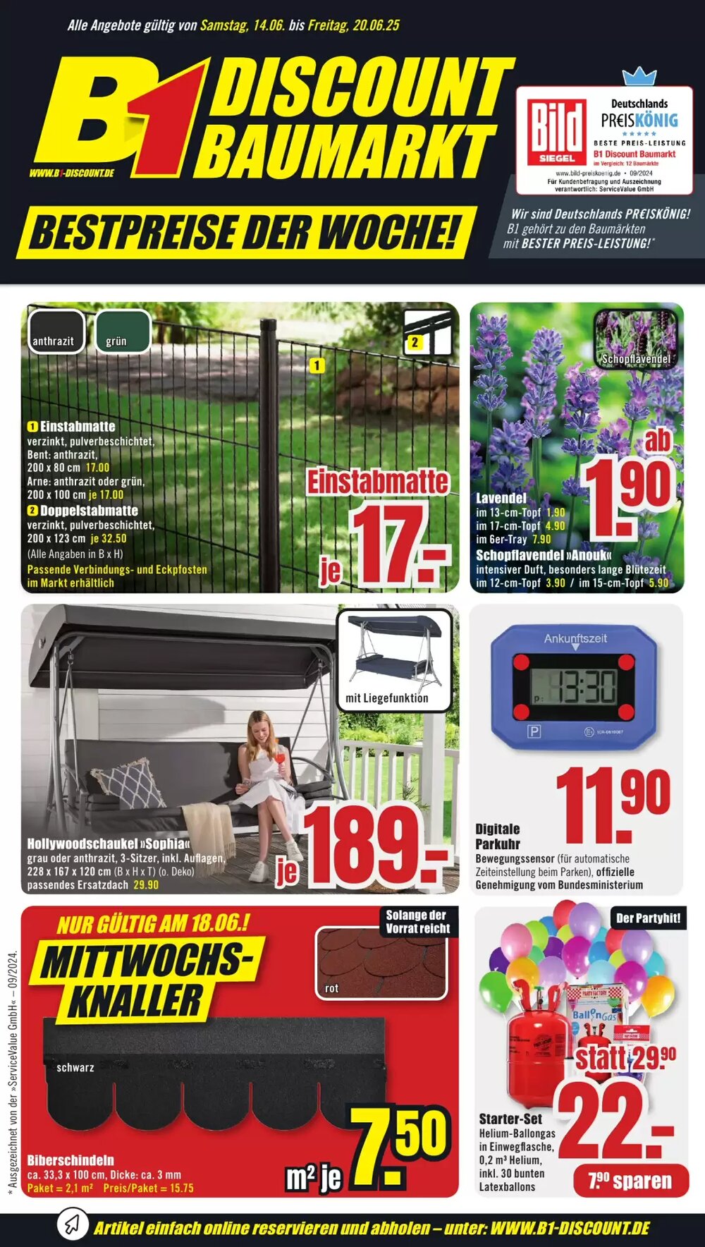 B1 Discount Baumarkt Prospekt (ab 14.06.2025) zum Blättern - Seite 1