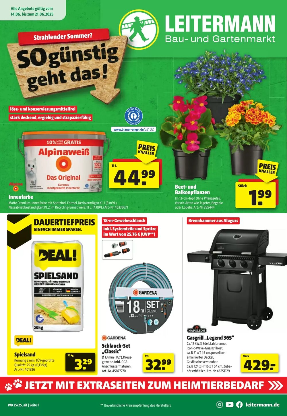 Leitermann Baumarkt Prospekt (ab 14.06.2025) zum Blättern - Seite 1