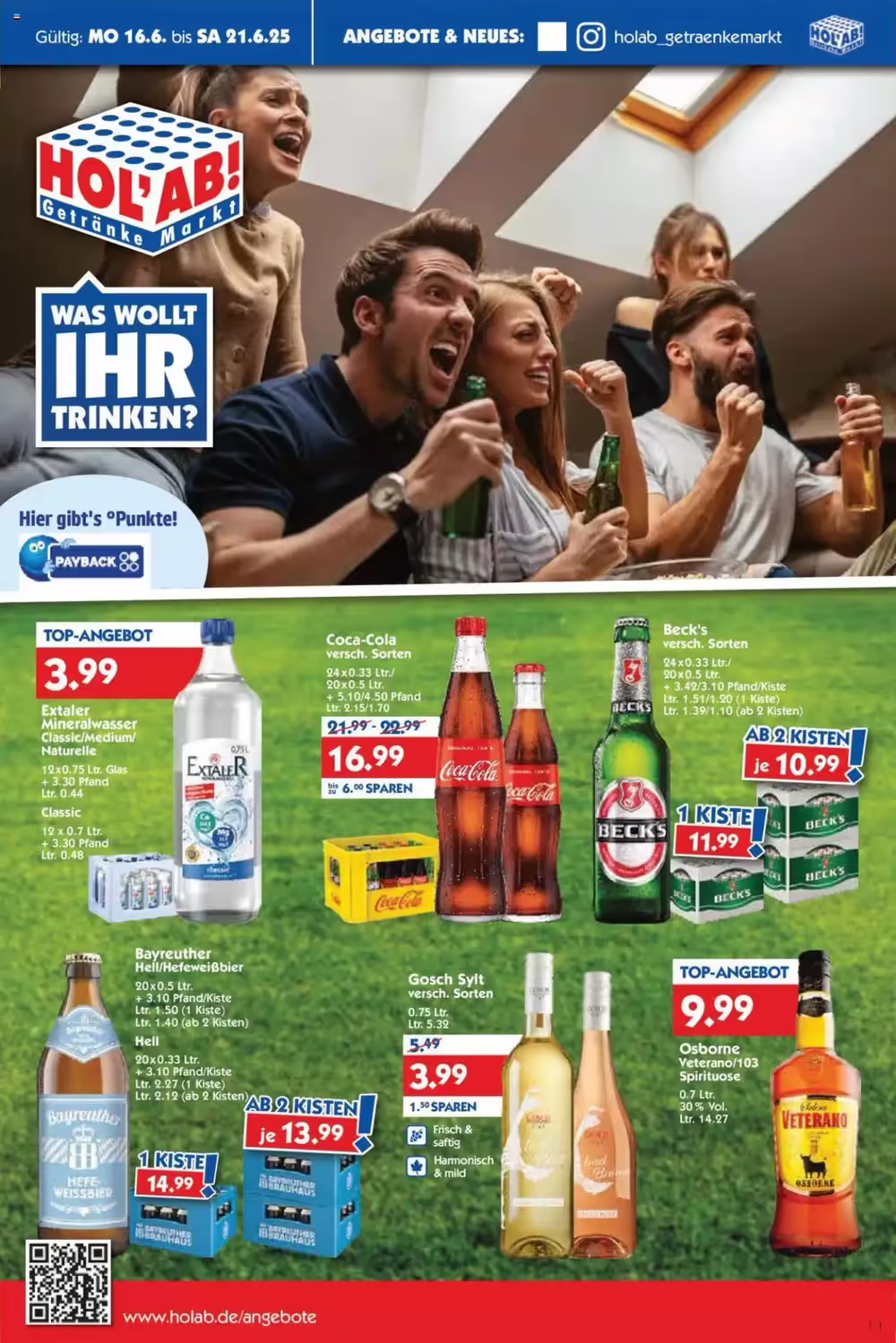 Hol'ab Getränkemarkt Prospekt (ab 16.06.2025) zum Blättern - Seite 1