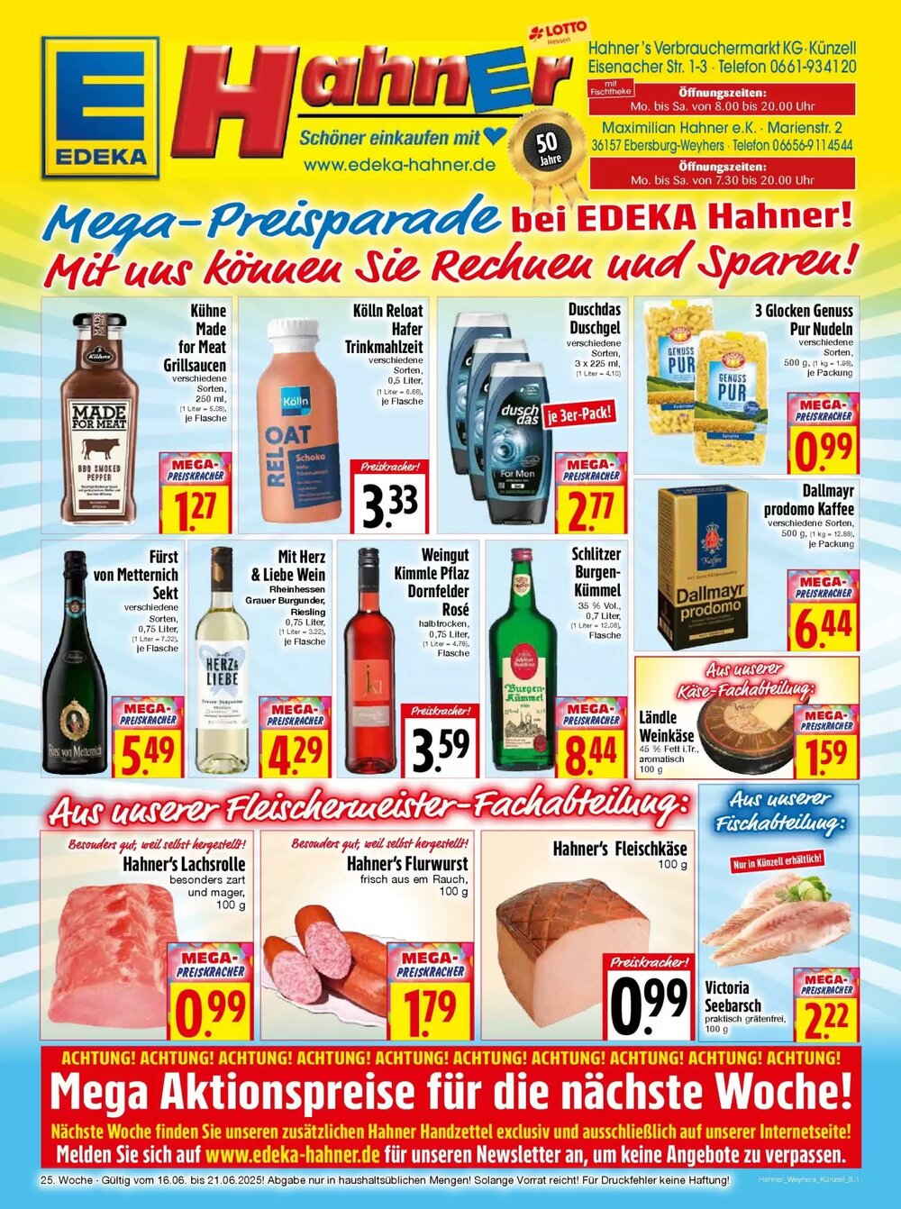 EDEKA Hahner Prospekt (ab 16.06.2025) zum Blättern - Seite 1
