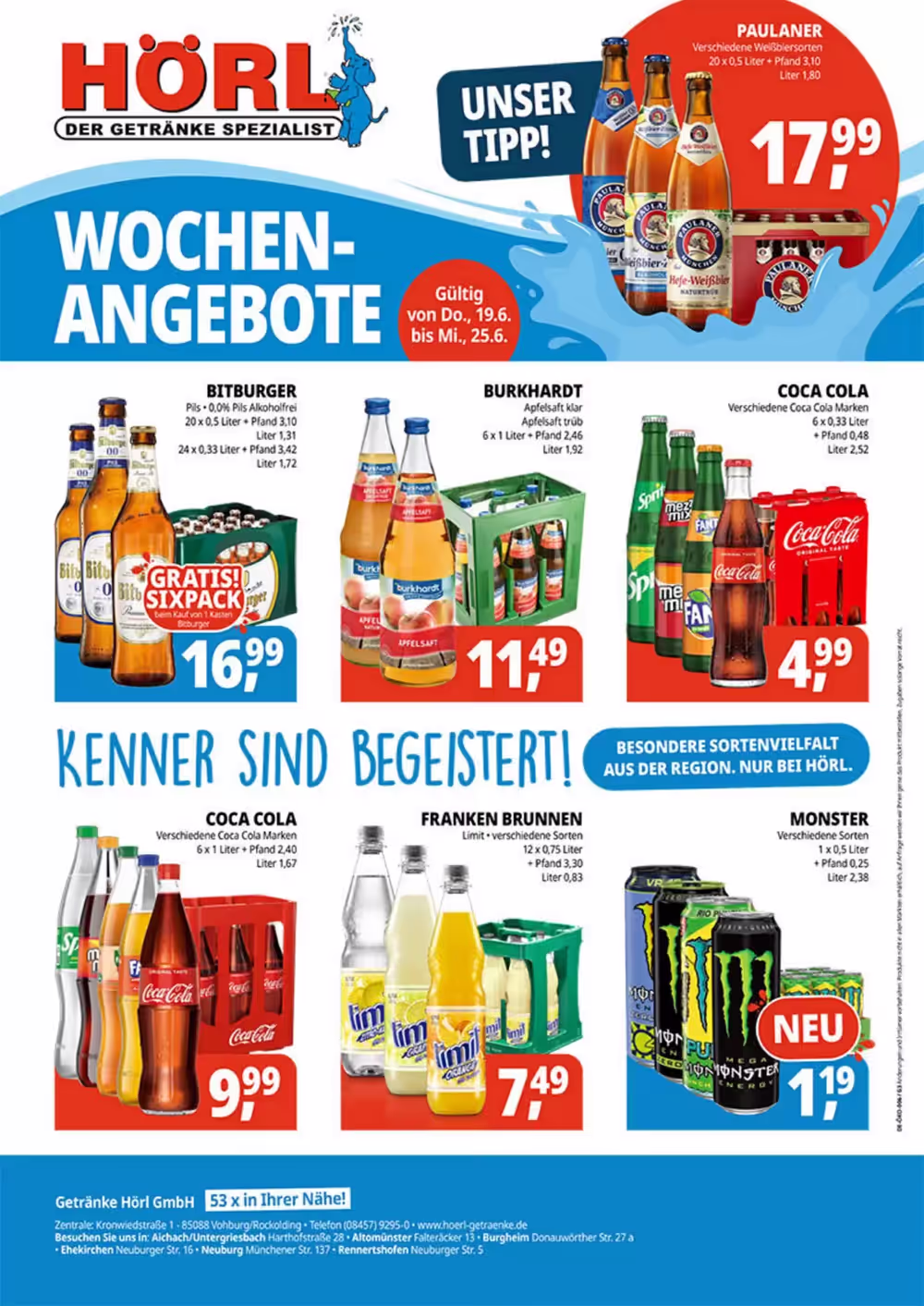 Hörl Getränke Prospekt (ab 19.06.2025) zum Blättern - Seite 1