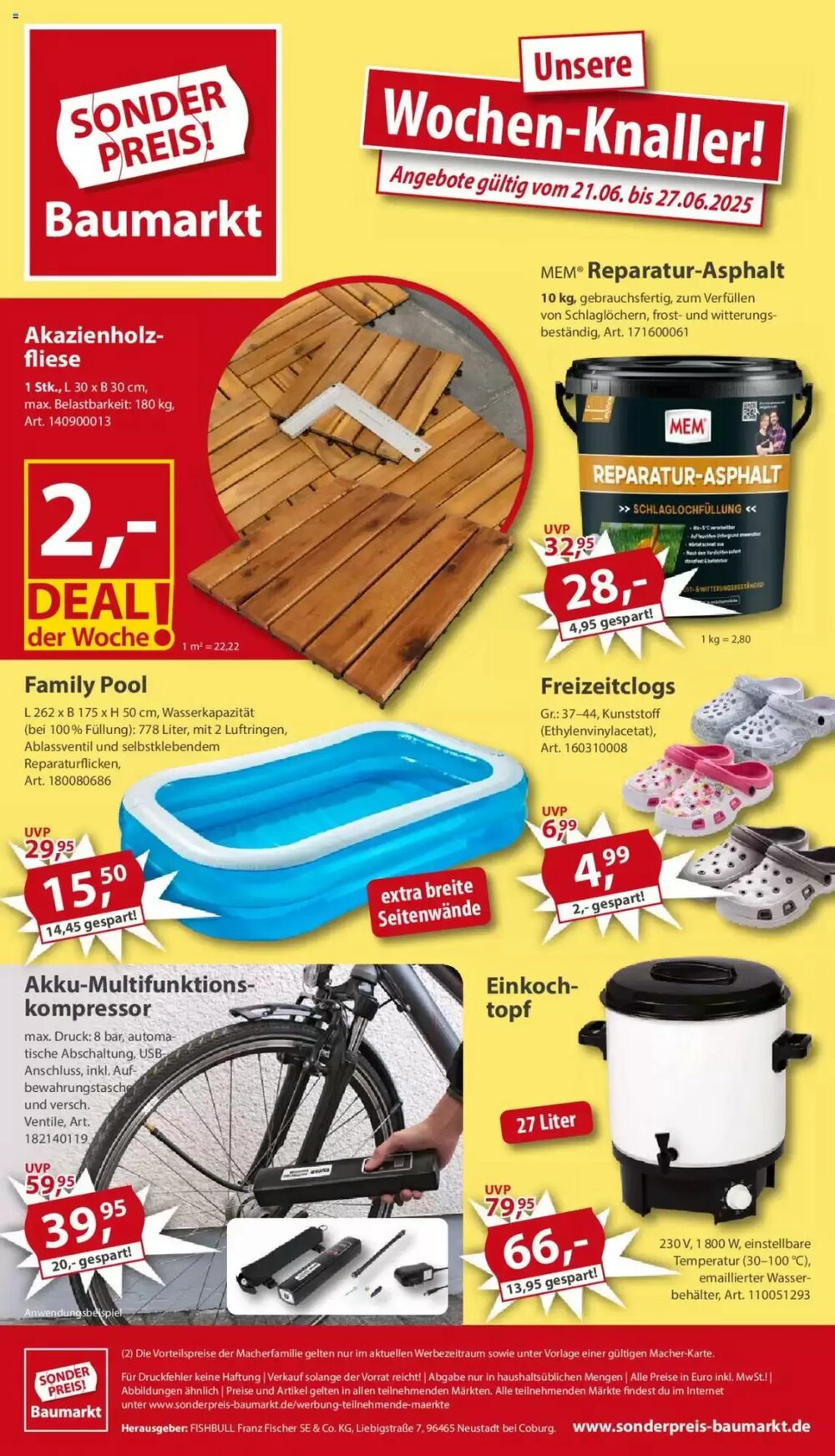 Sonderpreis Baumarkt Prospekt (ab 21.06.2025) zum Blättern - Seite 1