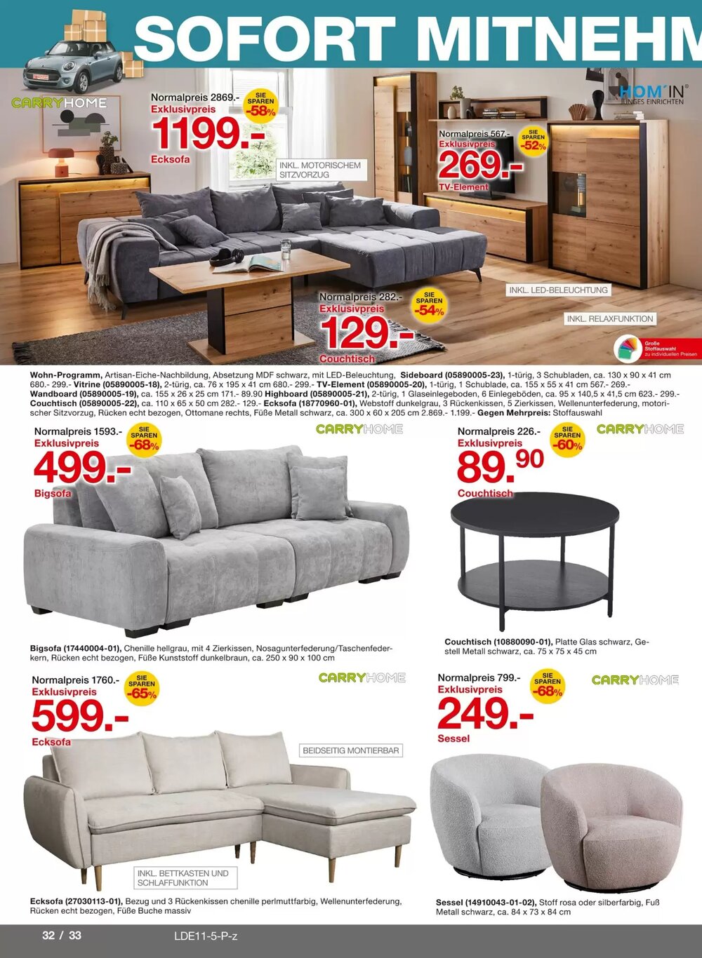 Möbelzentrum Pforzheim Prospekt (ab 08.11.2025) zum Blättern - Seite 32