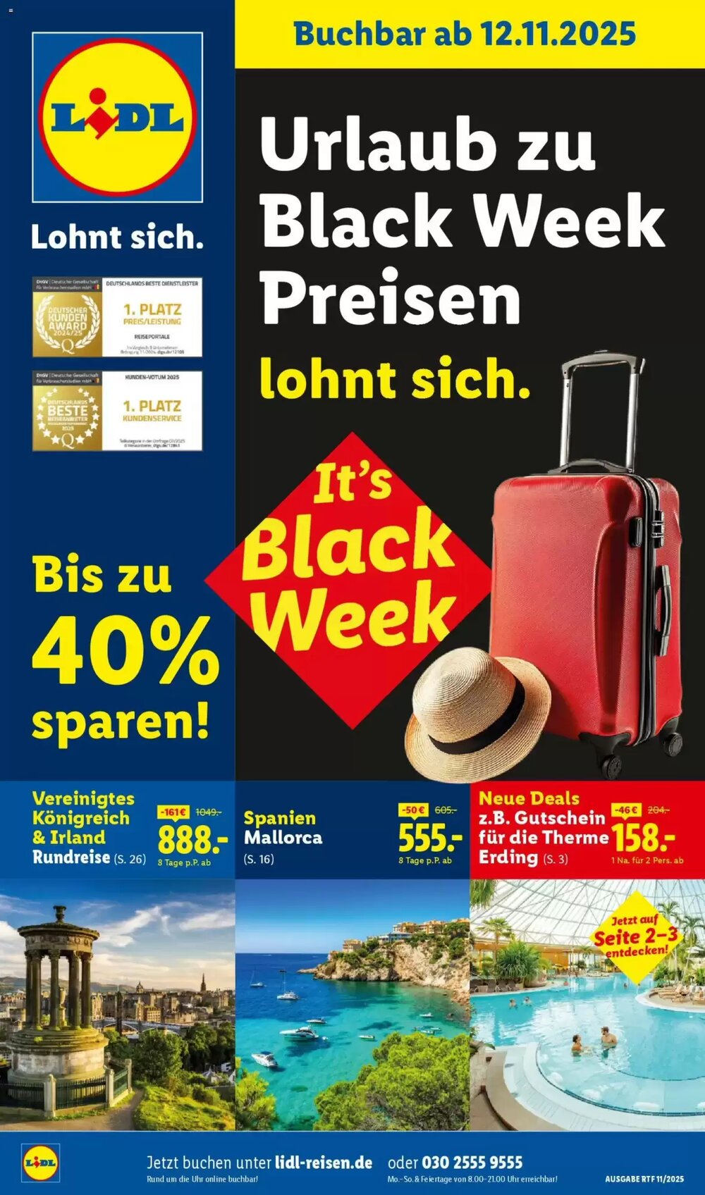 Lidl Reisen Prospekt (ab 12.11.2025) zum Blättern - Seite 1