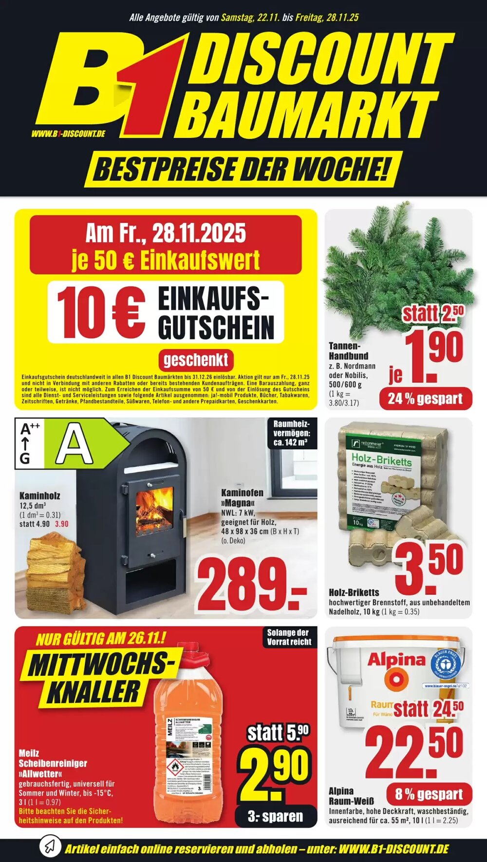 B1 Discount Baumarkt Prospekt (ab 22.11.2025) zum Blättern - Seite 1