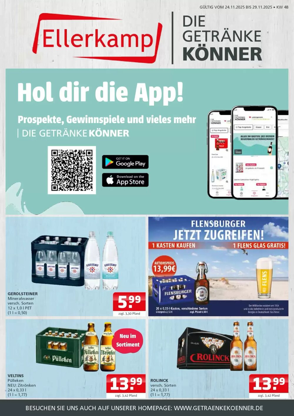 Ellerkamp Getränke Prospekt (ab 23.11.2025) zum Blättern - Seite 1