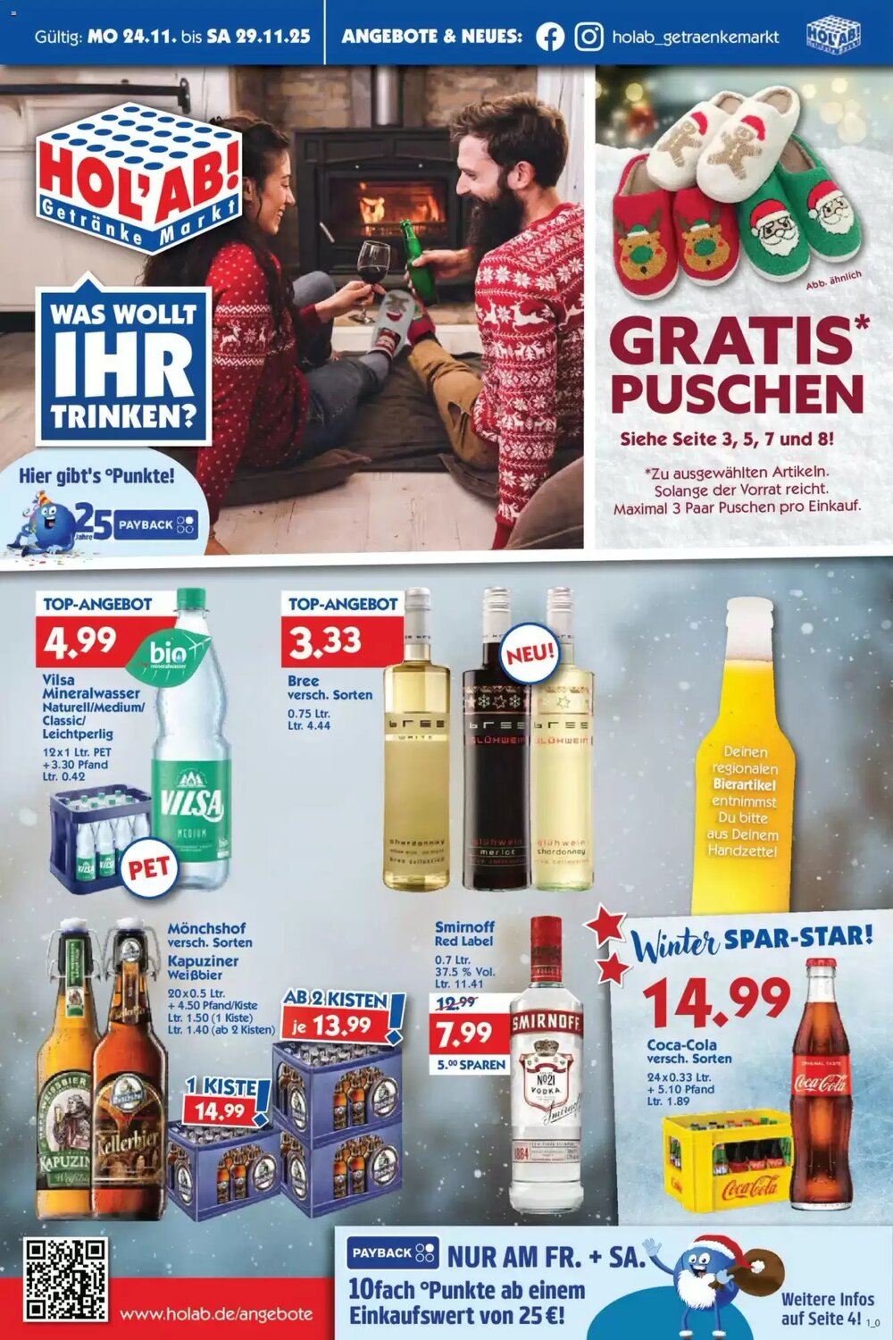 Hol'ab Getränkemarkt Prospekt (ab 24.11.2025) zum Blättern - Seite 1