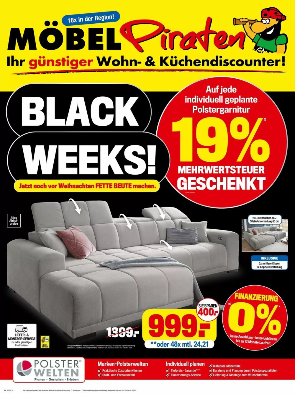 Möbelpiraten Prospekt (ab 25.11.2025) zum Blättern - Seite 1