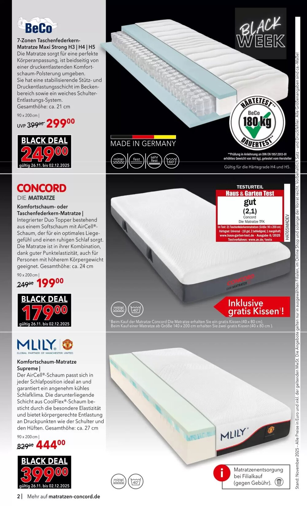 Matratzen Concord Prospekt (ab 26.11.2025) zum Blättern - Seite 2