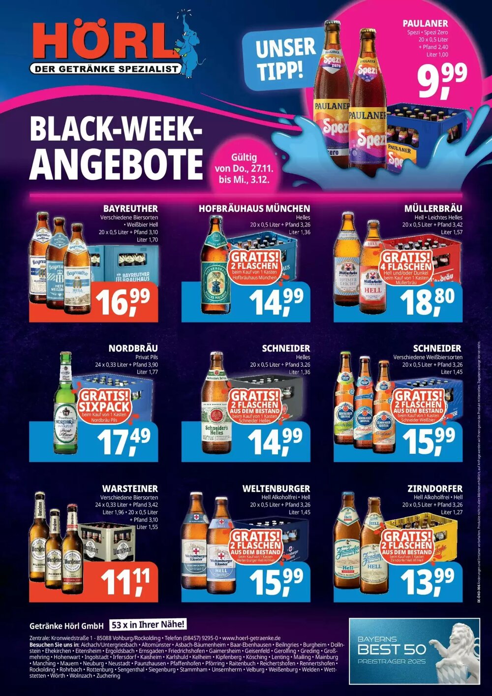 Hörl Getränke Prospekt (ab 26.11.2025) zum Blättern - Seite 1