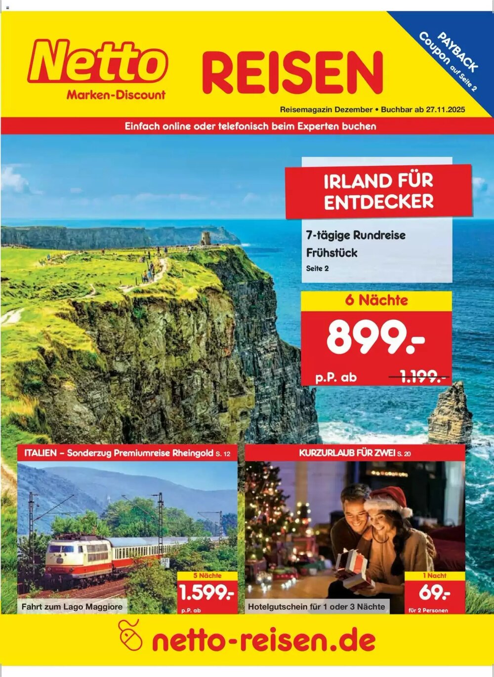 Netto Reisen Prospekt (ab 27.11.2025) zum Blättern - Seite 1