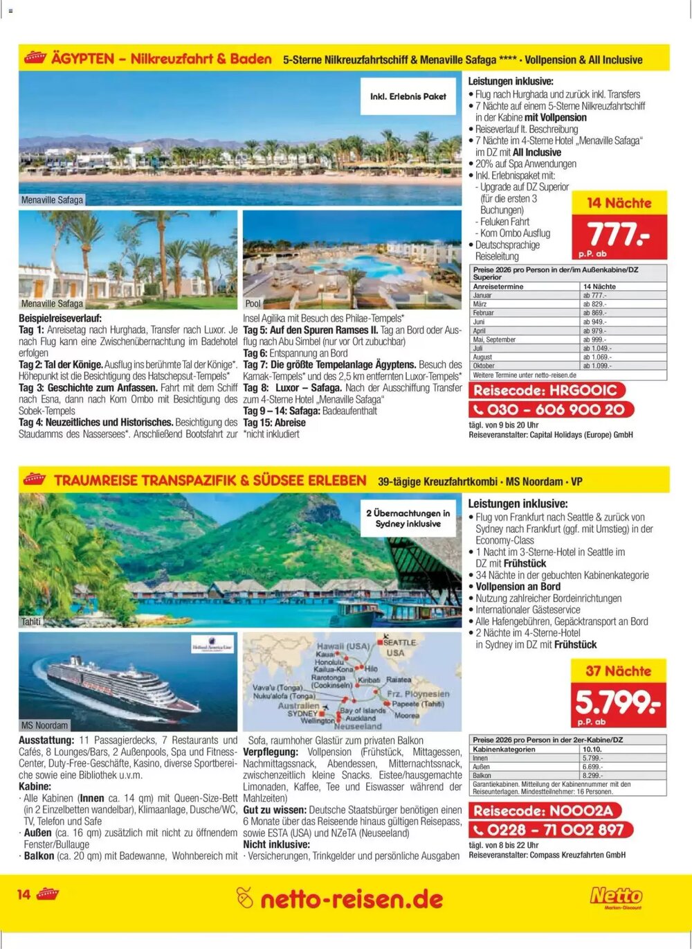 Netto Reisen Prospekt (ab 27.11.2025) zum Blättern - Seite 14
