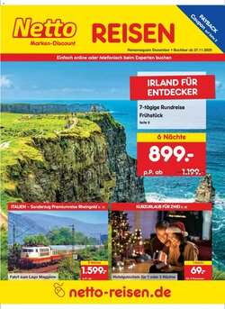 Netto Reisen Prospekt (ab 27.11.2025) zum Blättern