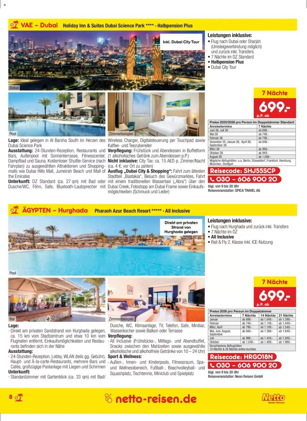 Netto Reisen Prospekt (ab 27.11.2025) zum Blättern - Seite 8