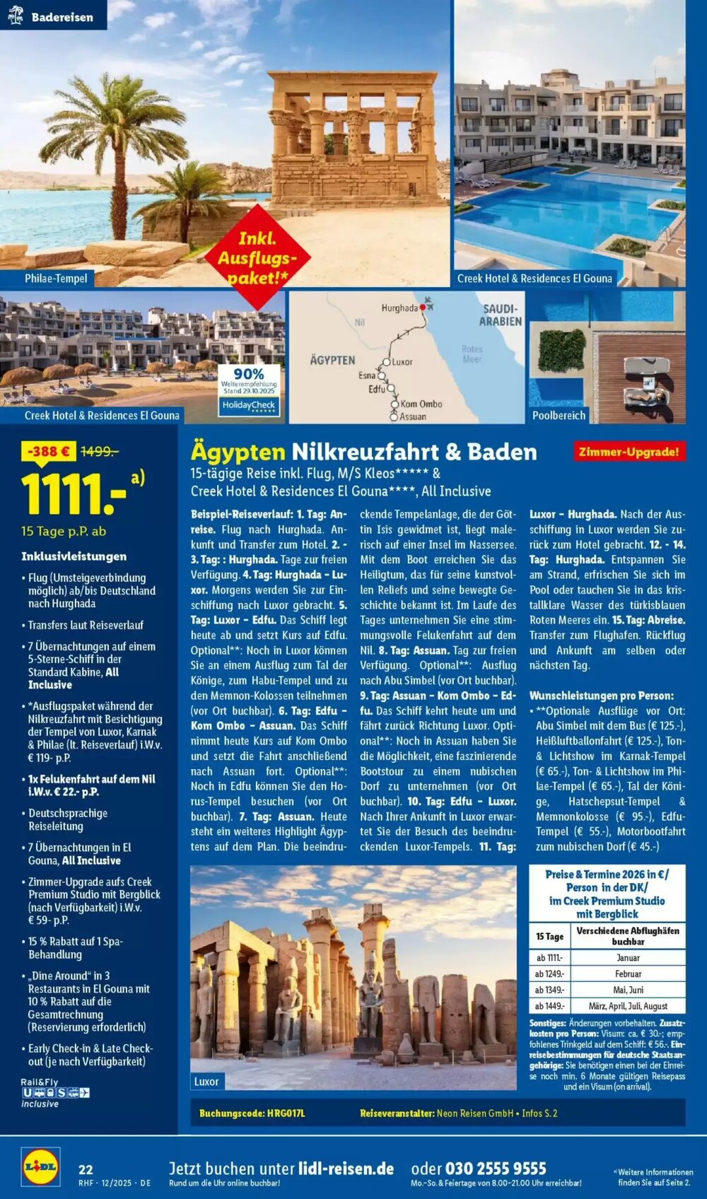 Lidl Reisen Prospekt (ab 28.11.2025) zum Blättern - Seite 22