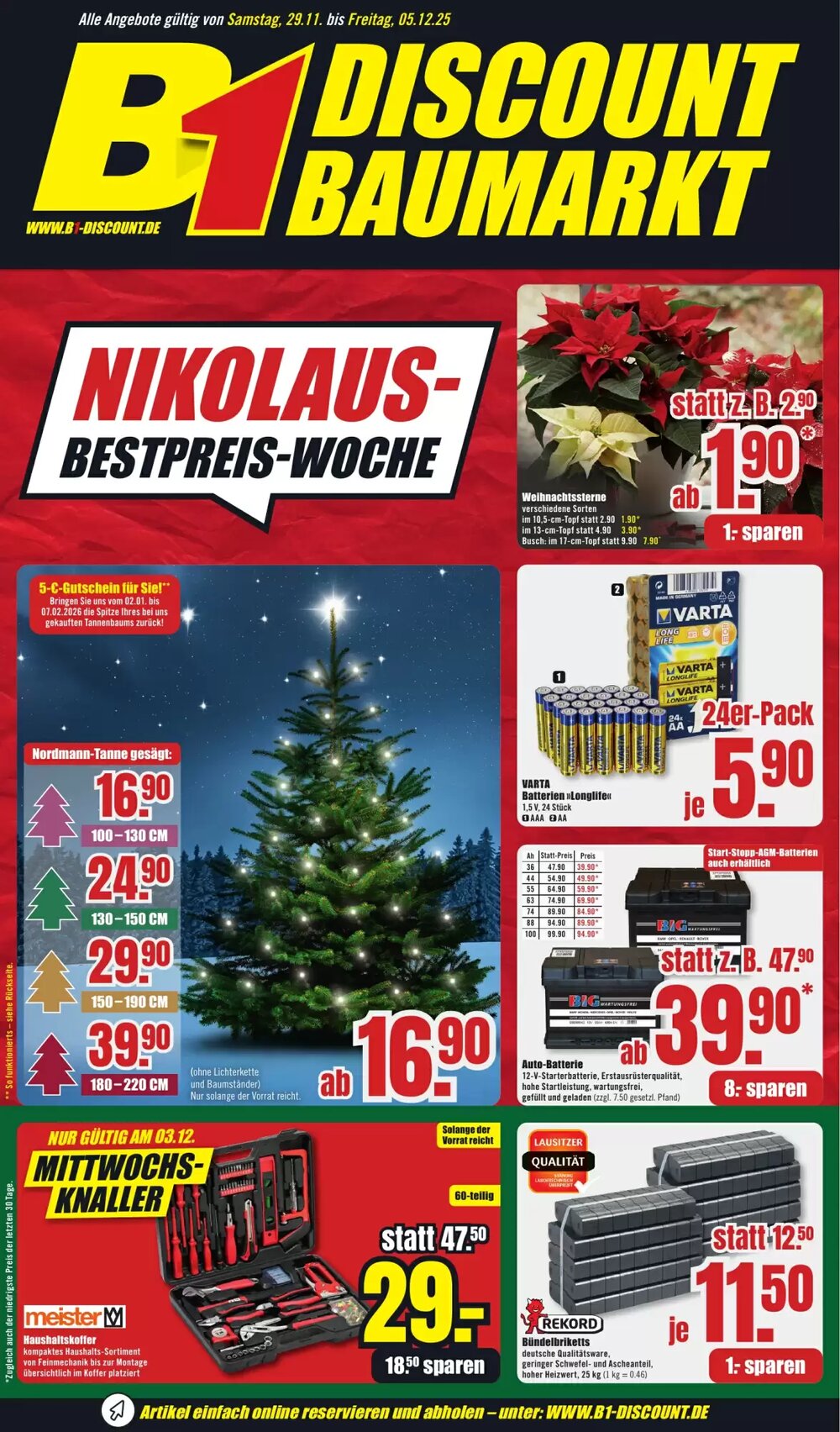 B1 Discount Baumarkt Prospekt (ab 29.11.2025) zum Blättern - Seite 1
