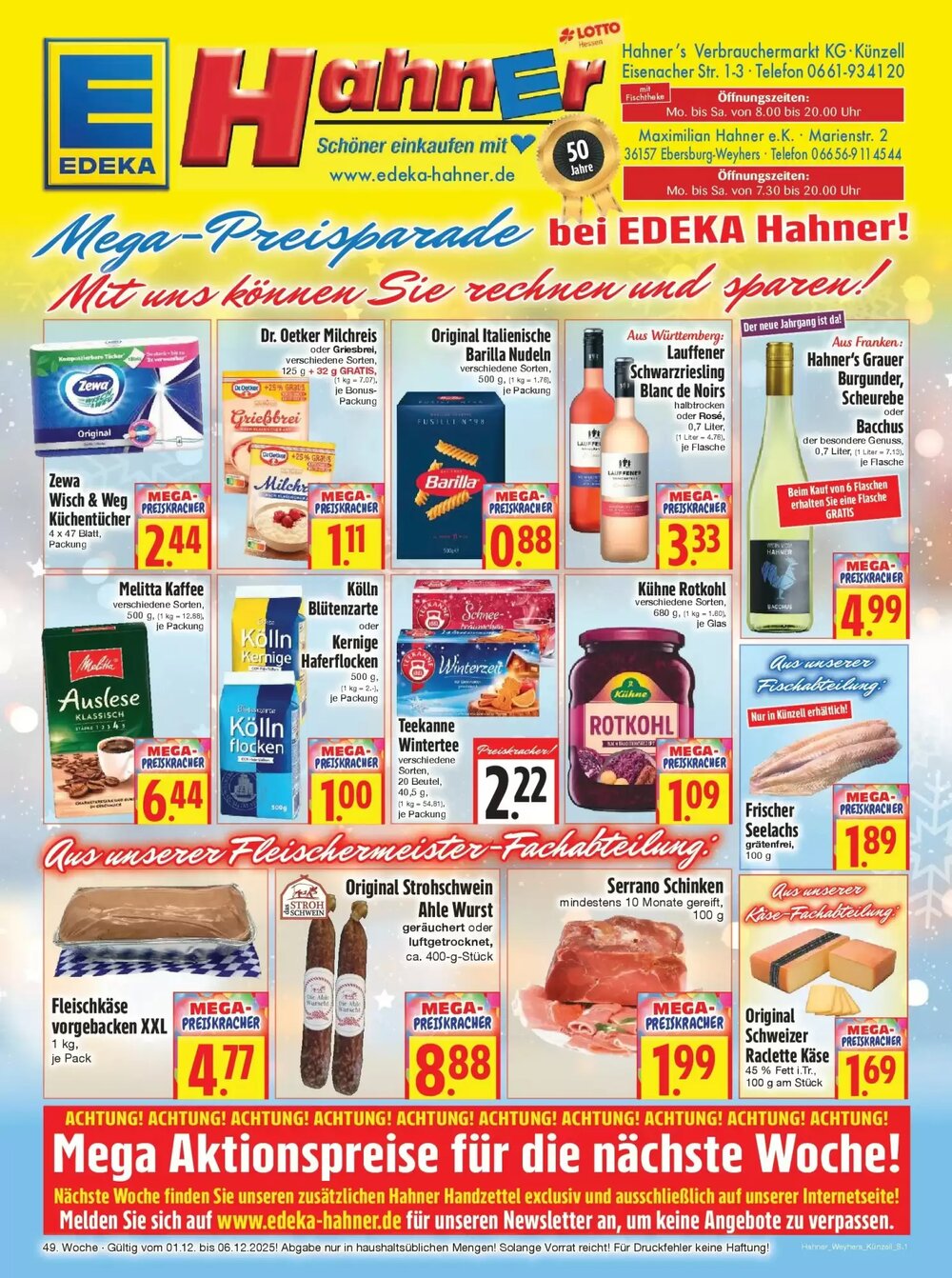 EDEKA Hahner Prospekt (ab 30.11.2025) zum Blättern - Seite 1