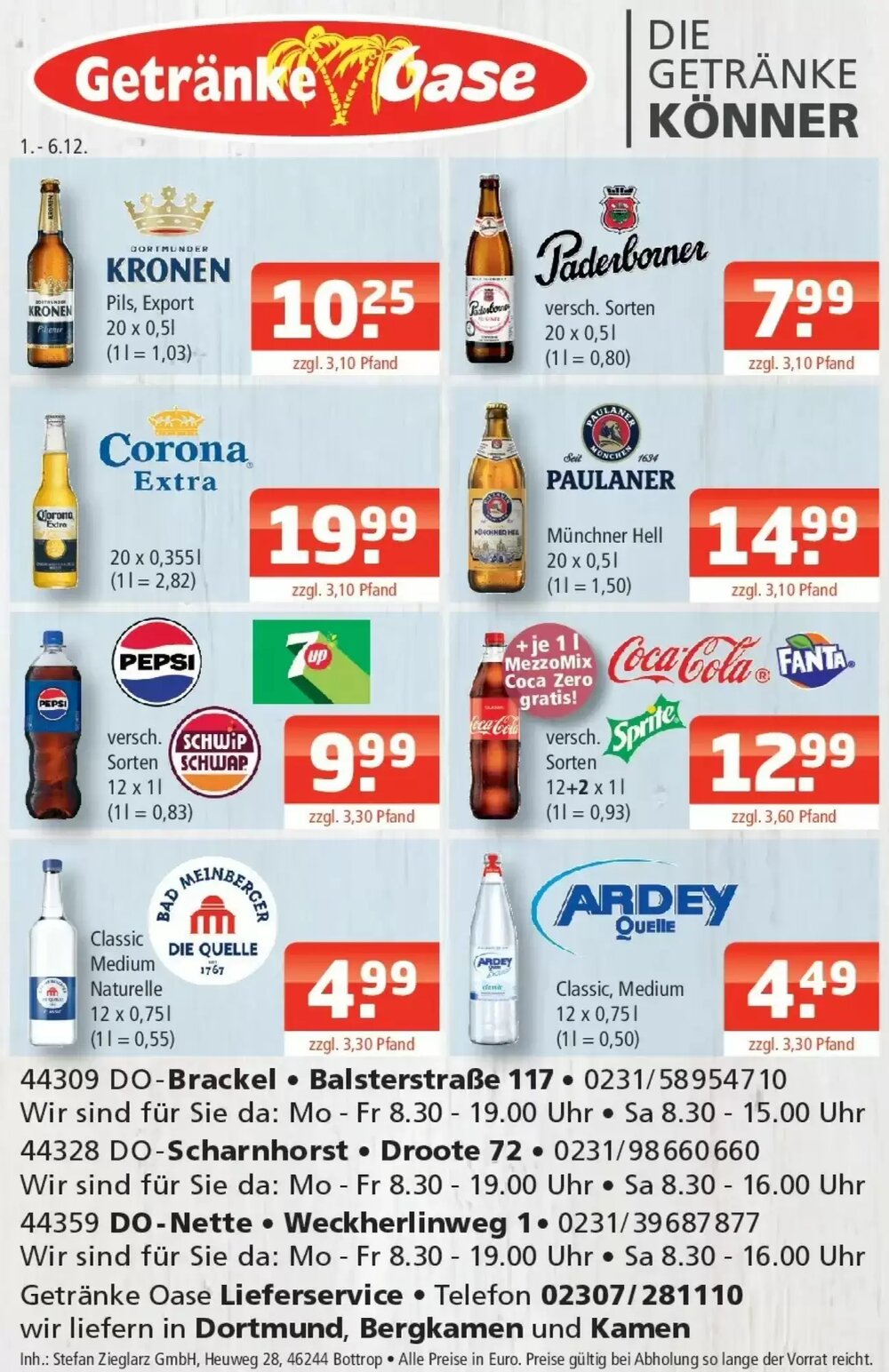 Getränke Oase Prospekt (ab 30.11.2025) zum Blättern - Seite 1