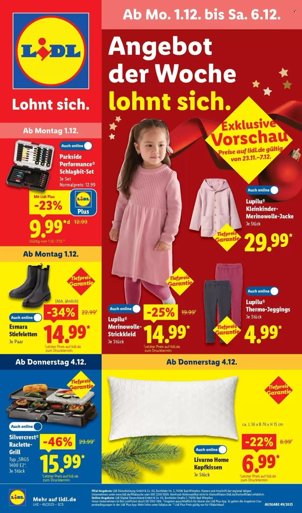 Lidl Prospekt (ab 01.12.2025) zum Blättern - Seite 1