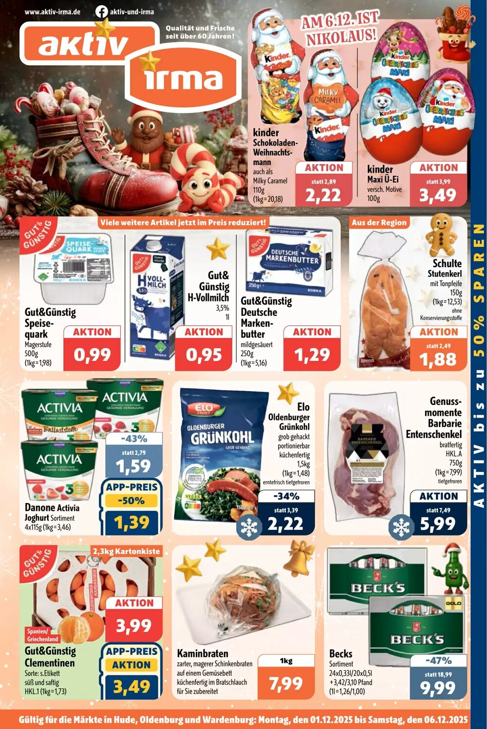 Aktiv Irma Prospekt (ab 01.12.2025) zum Blättern - Seite 1