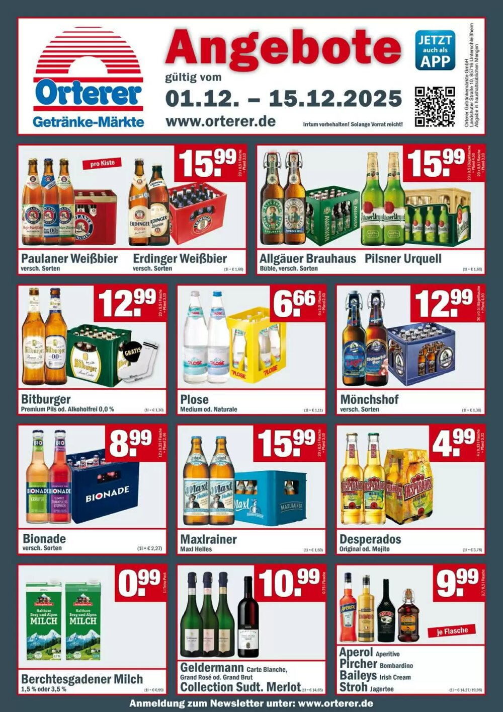 Orterer Getränkemarkt Prospekt (ab 01.12.2025) zum Blättern - Seite 1