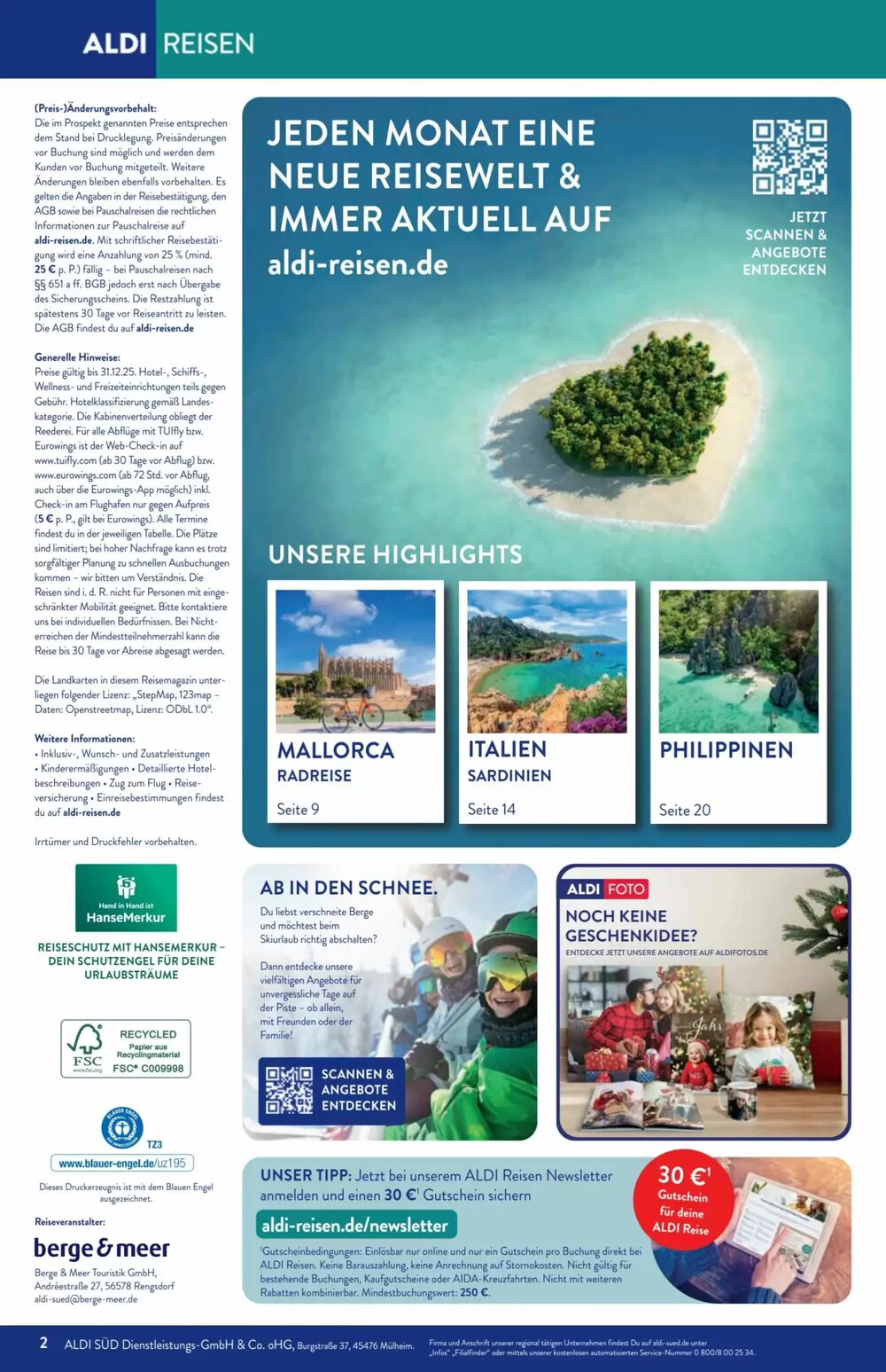 Aldi Süd Reisen Prospekt (ab 01.12.2025) zum Blättern - Seite 2