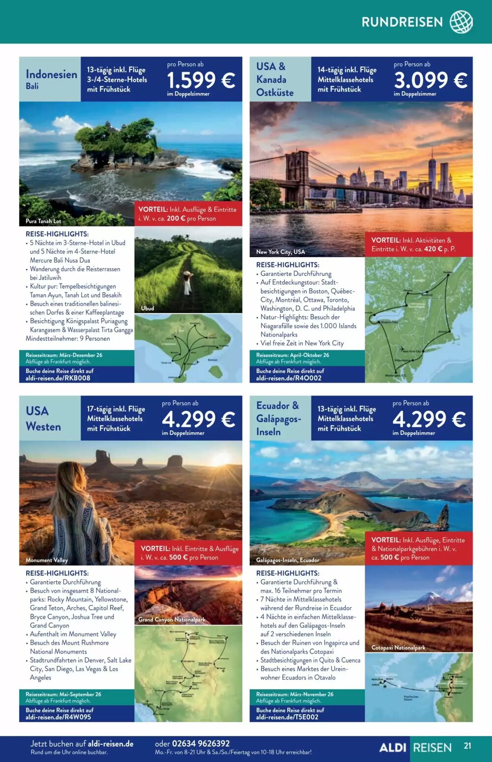 Aldi Süd Reisen Prospekt (ab 01.12.2025) zum Blättern - Seite 21