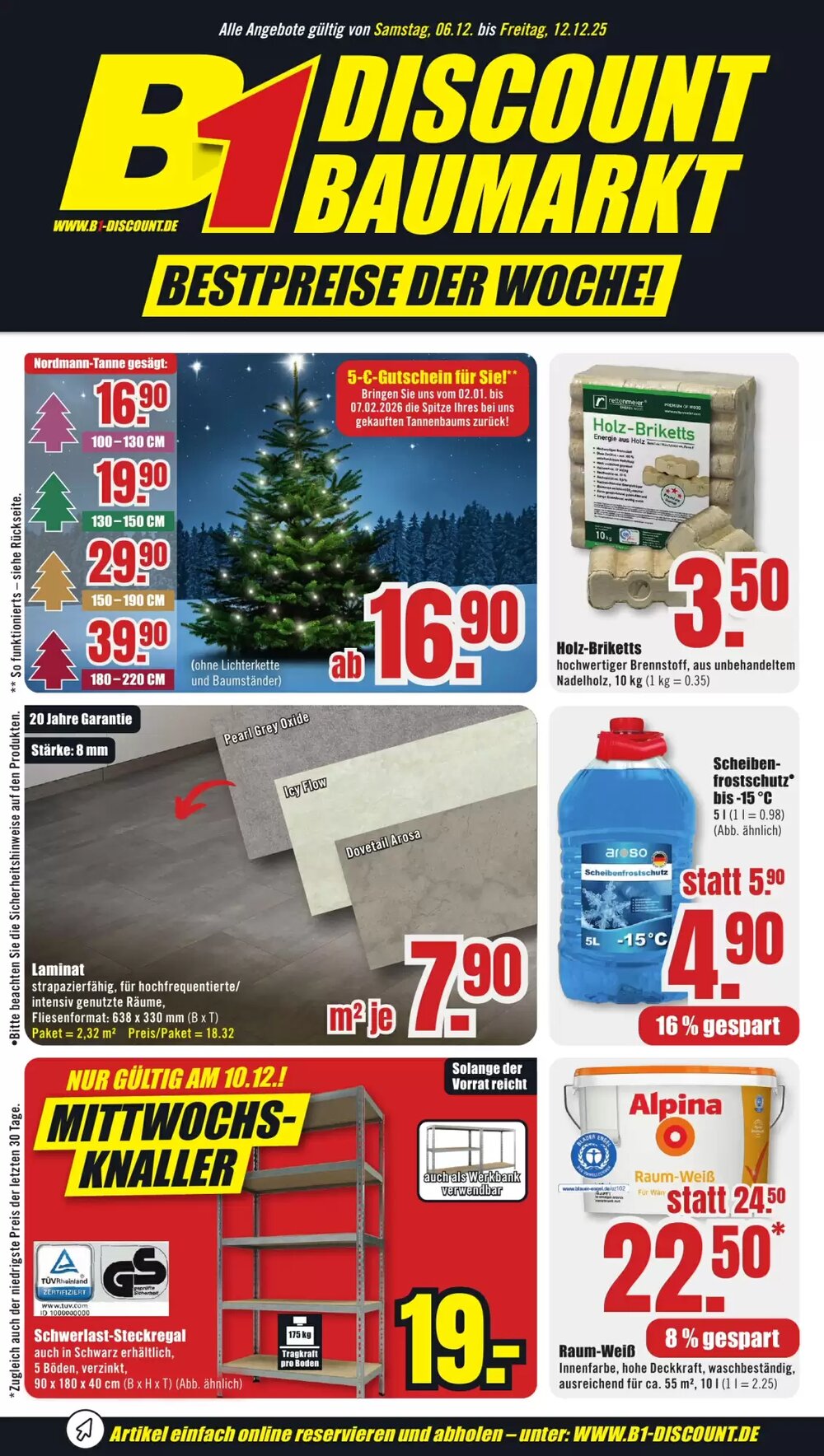 B1 Discount Baumarkt Prospekt (ab 06.12.2025) zum Blättern - Seite 1
