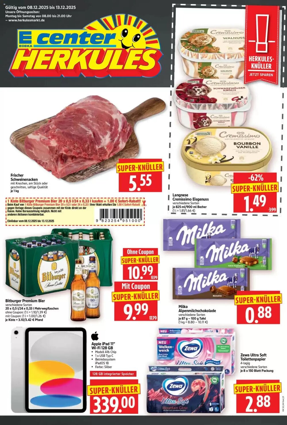 Edeka Herkules Prospekt (ab 08.12.2025) zum Blättern - Seite 1