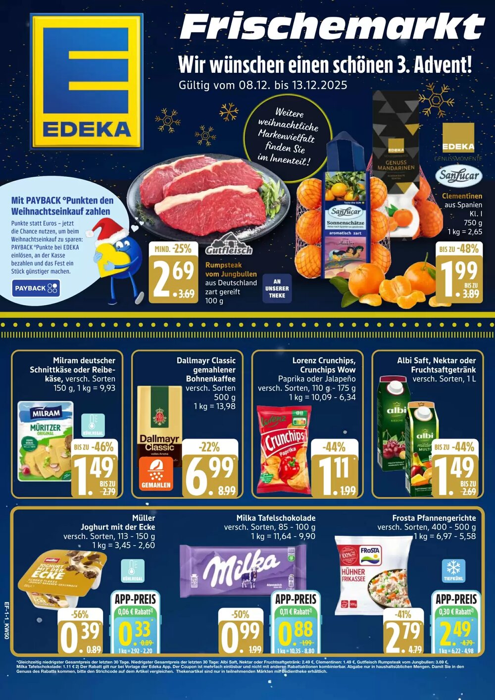 Edeka Frischemarkt Prospekt (ab 08.12.2025) zum Blättern - Seite 1