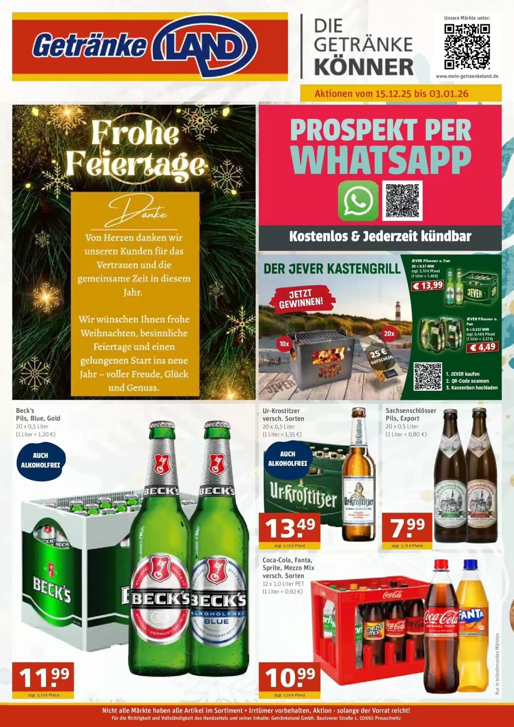 Getränkeland Prospekt (ab 14.12.2025) zum Blättern - Seite 1