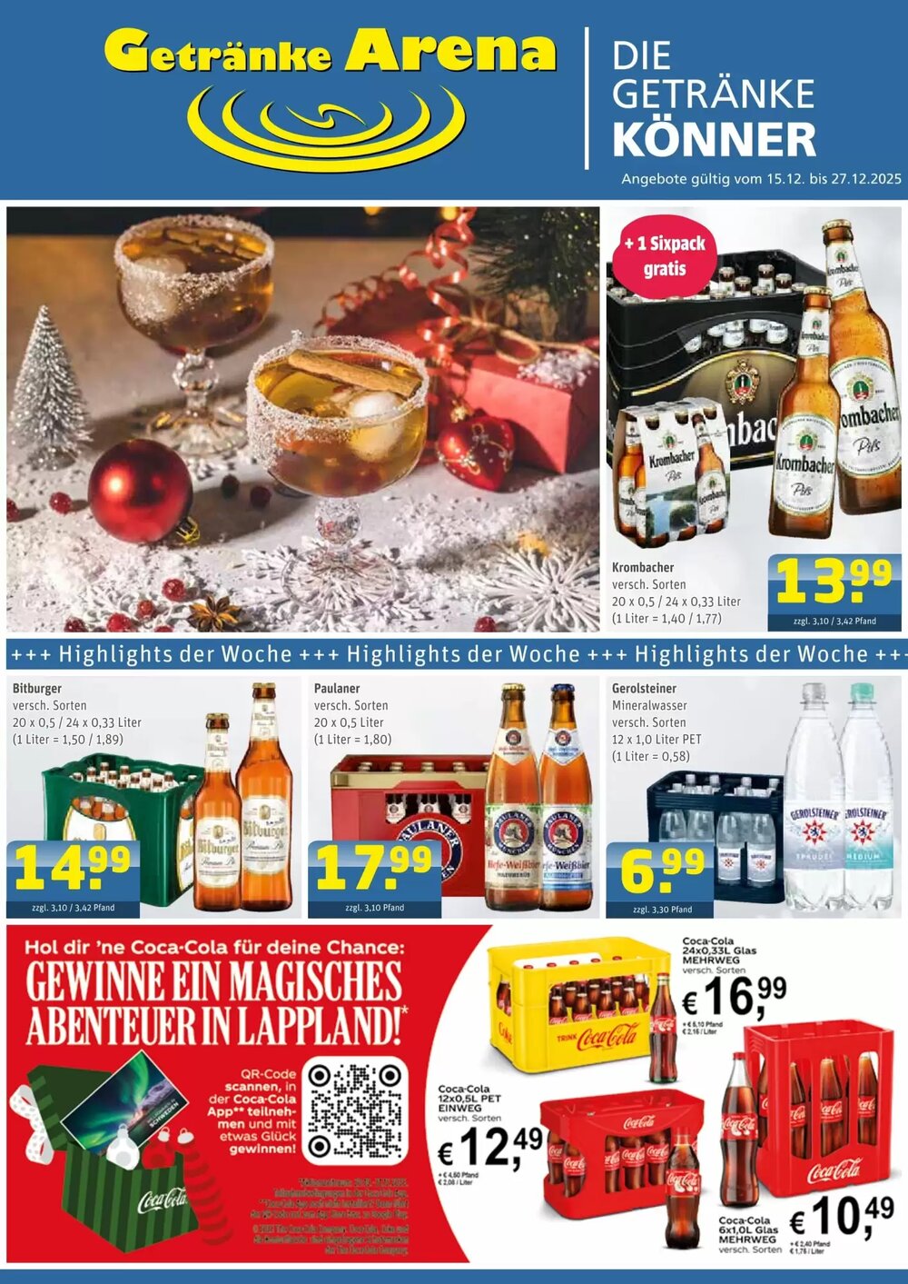 Getränke Arena Prospekt (ab 15.12.2025) zum Blättern - Seite 1