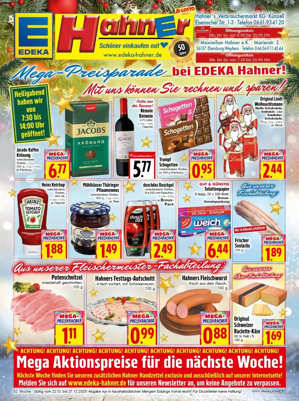 EDEKA Hahner Prospekt (ab 21.12.2025) zum Blättern - Seite 1