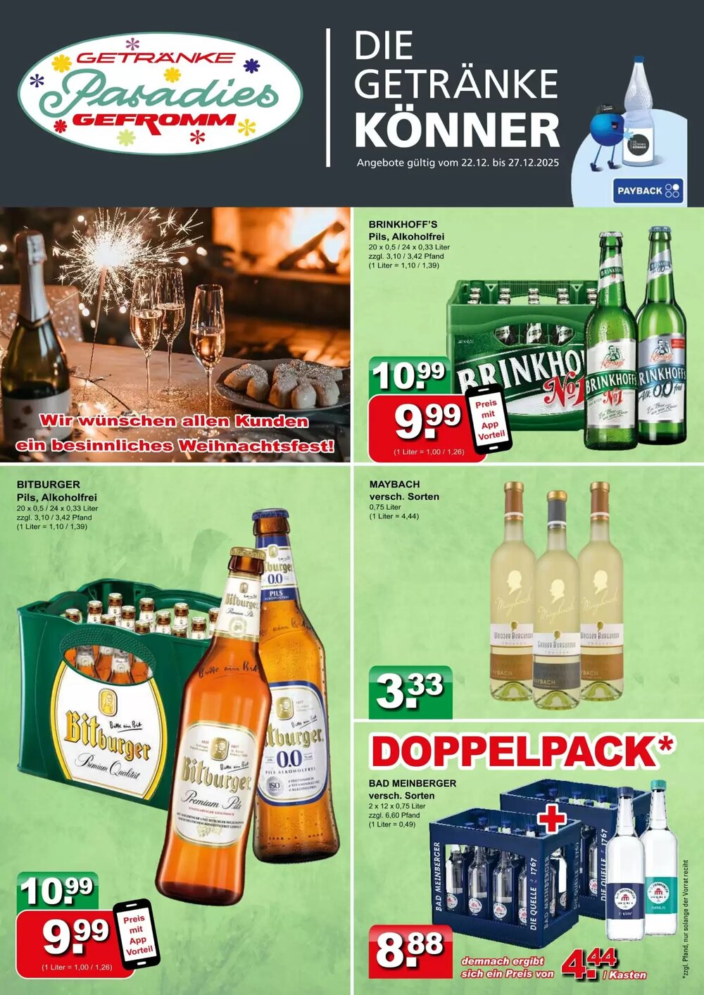 Getränkeparadies Gefromm Prospekt (ab 22.12.2025) zum Blättern - Seite 1