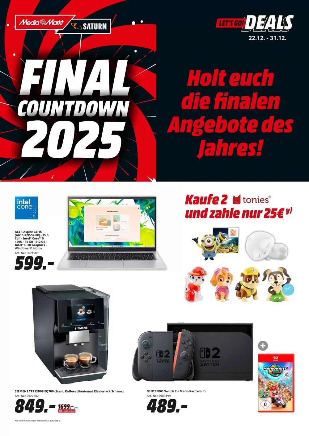 MediaMarkt Prospekt (ab 22.12.2025) zum Blättern - Seite 1